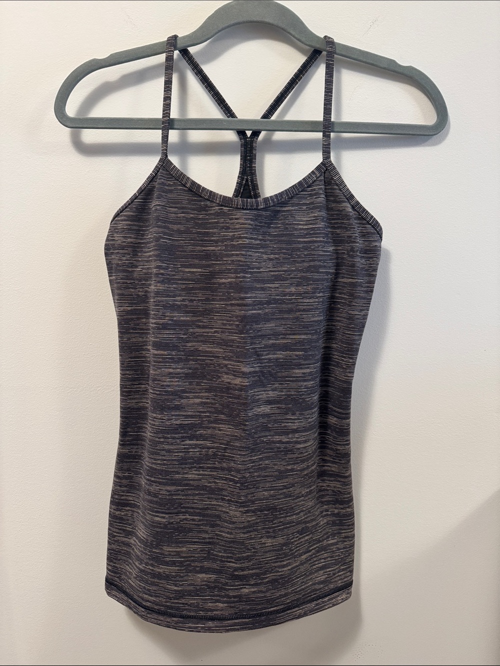Lululemon Heathered Charcoal Racerback  shelf bra Tank Top